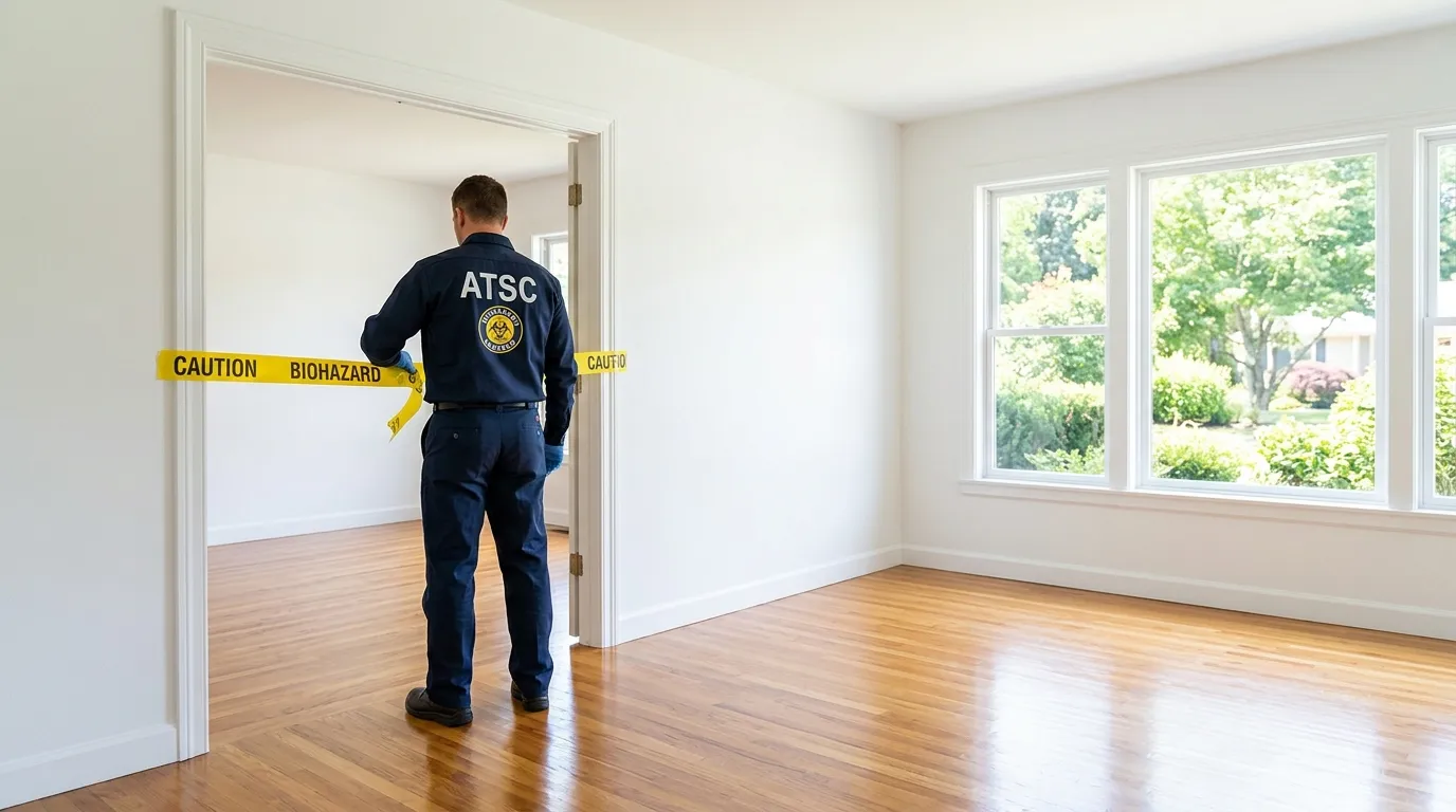 Certified biohazard cleanup crew performing Decomposition Cleanup in Blackhawk